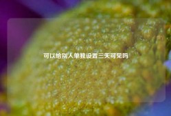QQ空间可以给别人单独设置三天可见吗
